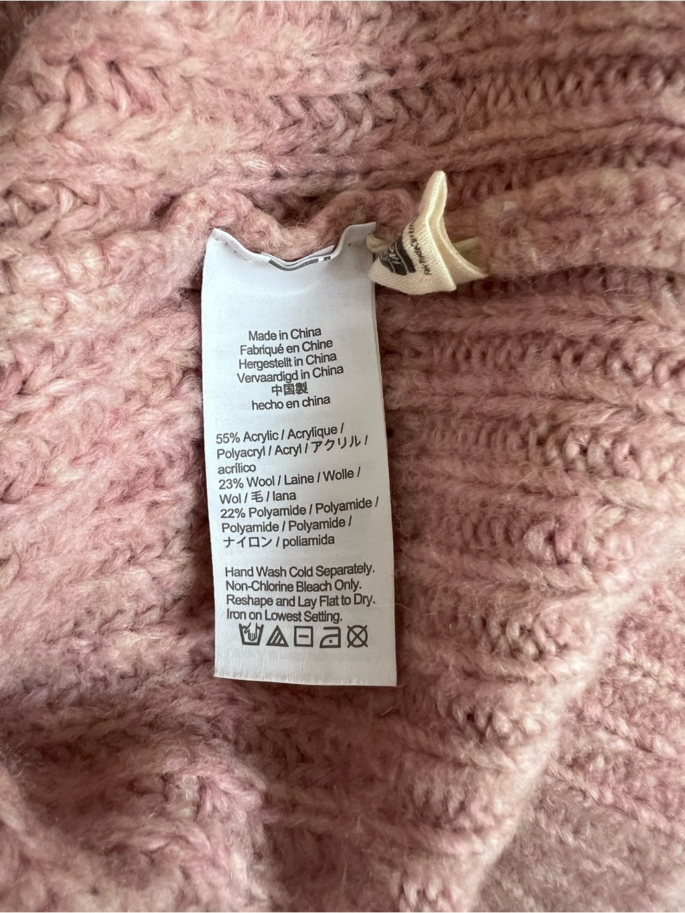 Madewell Women's Loretto Mockneck Wool Blend Sweater Blush Pink Wool Cozy - Picture 5 of 7